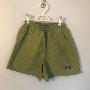 Patagonia "Baggies" olive green shorts